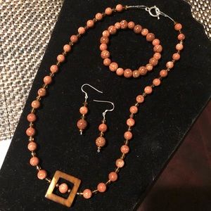 Matching earrings and necklace handmade